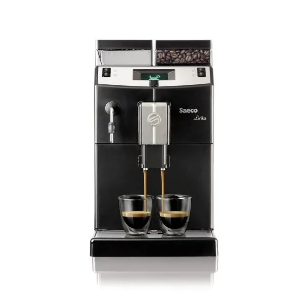 Saeco Lirika Black Fully Automatic Office Coffee Machine with Ceramic Grinder