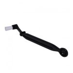 A black coffee machine cleaning brush with durable bristles, designed for cleaning an espresso machine group head.