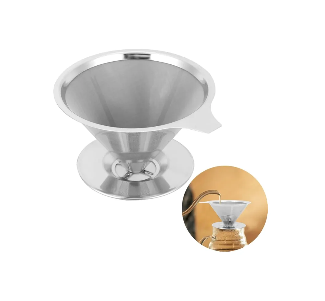 Pour Over Coffee Dripper, Stainless Steel Reusable Drip Coffee