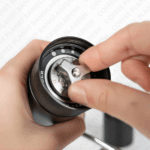 Premium coffee hand grinder packaging and box contents