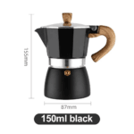 Moka Pot Black (Stovetop Espresso Maker) – Italian Coffee Brewer | Delivery All Over Bangladesh (150ml) - Image 2
