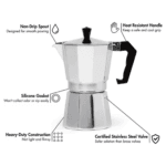 Moka Pot (Stovetop Espresso Maker) – Italian Coffee Brewer | Delivery All Over Bangladesh (600ml) - Image 4