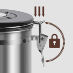 Airtight coffee canister capacity options