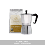 Moka pot and coffee beans combo Italian stovetop espresso maker set in Bangladesh