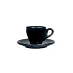 80ml black ceramic espresso cup and saucer for serving espresso coffee in cafés and restaurants