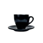 200ml black ceramic cappuccino cup and saucer for cafés restaurants and home coffee brewing