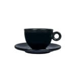 220ml black ceramic cappuccino cup and saucer for cafés restaurants and home coffee brewing