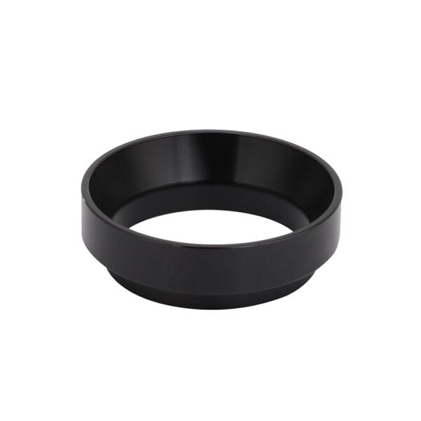 Black aluminum espresso dosing funnel for portafilter coffee preparation in Bangladesh