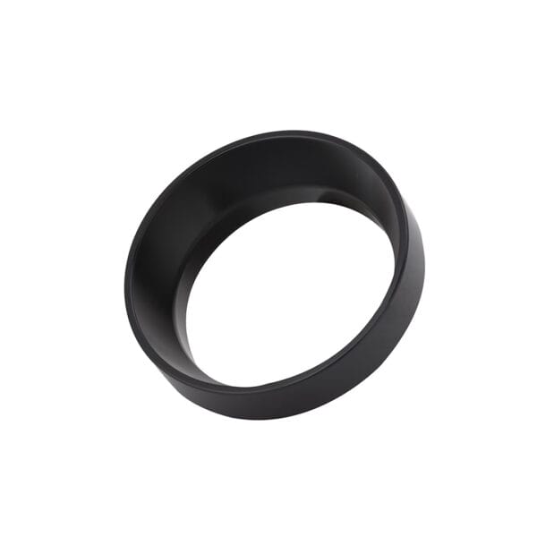 Black aluminum espresso dosing funnel for portafilter coffee preparation in Bangladesh