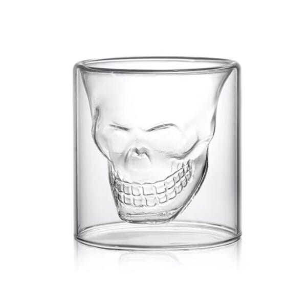 Double Wall Skull Glass Cup made from heat resistant borosilicate glass for coffee and whiskey in Bangladesh