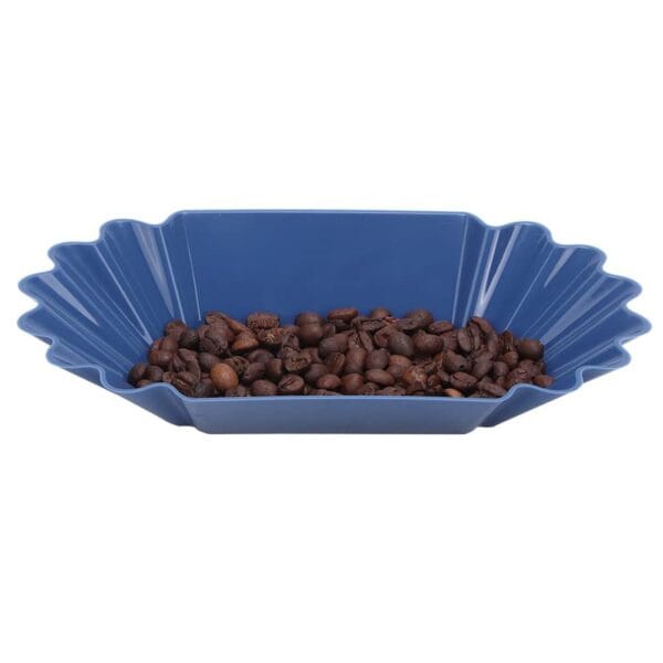 Blue coffee bean cupping tray for coffee bean sampling and display in Bangladesh